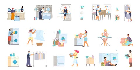 Laundry Flat Icons Collection