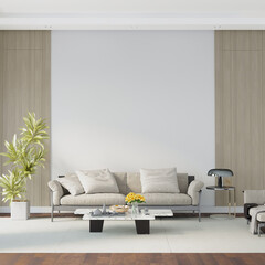 modern living room interior with furniture, 3d render
