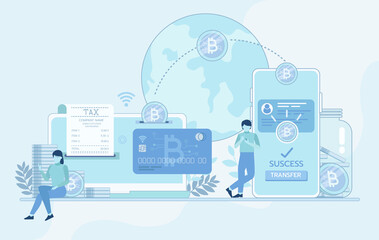 Suscess tranfer Blue Colors Vector