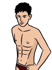 Fototapeta premium cartoon cute man on white background