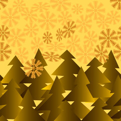 Winter forest with snowfall seamless pattern.