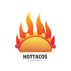 spicy taco vector gradient logo design template