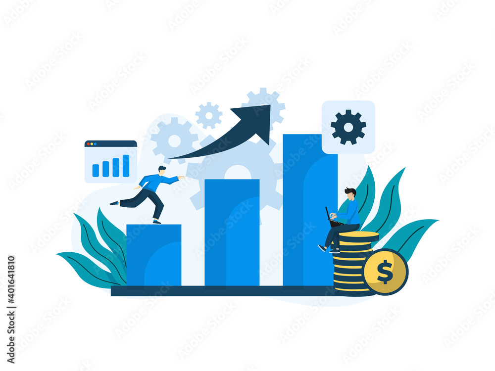 Aufkleber modern flat design illustration of data analytics. can be used for website and mobile website or lan