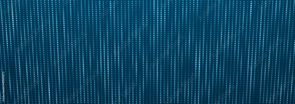 Aufkleber abstract matrix. gradient halftone. many green dots of different sizes on dark background. 3d