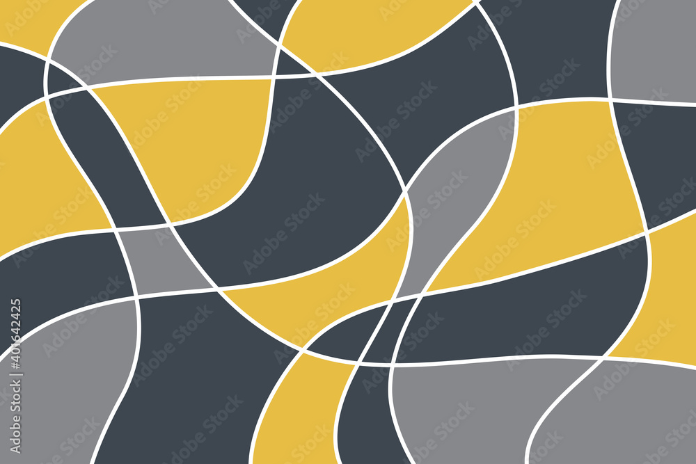 Wall mural abstract background pattern made with curvy geometric shapes. modern, simple and playful vector art 