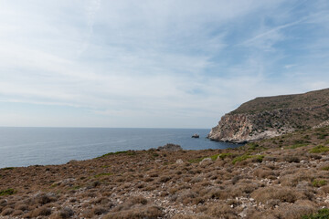 Jagged coast of the island of Kefalonia