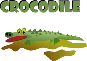 Image of a crocodile with text