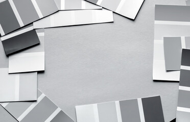 Color samples palette catalog in two trendy colors of 2021 year illuminating and ultimate gray