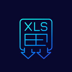 download xls line icon for web