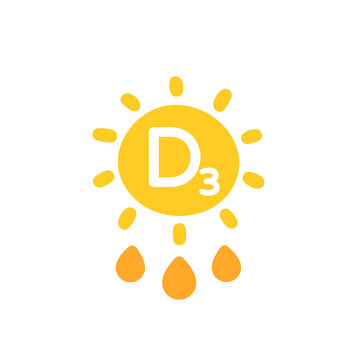 D3 Vitamin Icon With A Sun