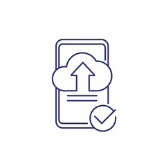 upload with phone line icon on white