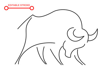 Chinese new year sign. Abstract ox, bull, cow. Lunar horoscope sign