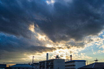 Fototapeta premium sunset in the city