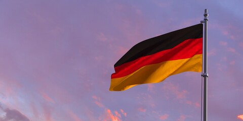 3D rendering of the national flag of Germany waving in the wind