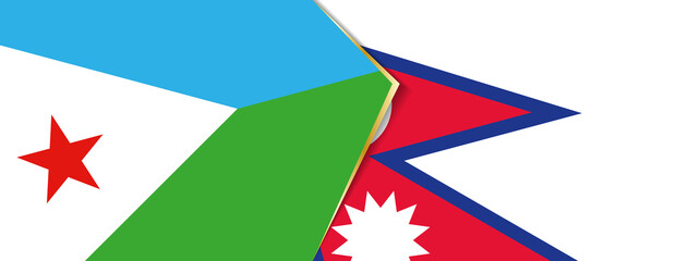 Djibouti and Nepal flags, two vector flags.