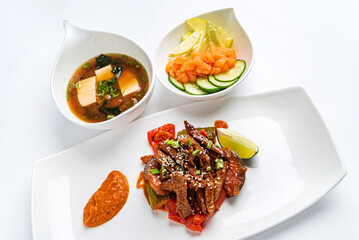 asian set on the white background