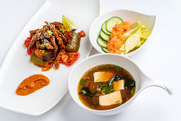 asian set on the white background