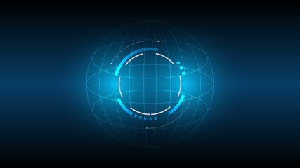 Illustration of the modern technology concept. The lamp represents the blue technology background concept.