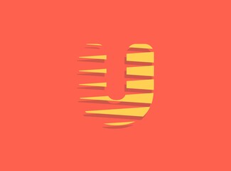 U letter fast, speed motion logo. Sport style futuristic obliques design useful for delivery posters, industrial, racing identify and more