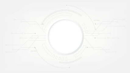 Abstract technology background circle geometry decoration, science and technology white background
