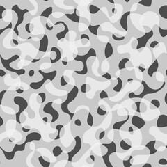 Grayscale texture from curved blots. Abstract vector marble background