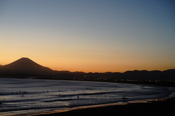 湘南海岸からの夕景