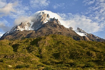 Cerro Paine Grande 3.050 meters high in the Torres del Paine National Park.Patagonia. Chile. South America.