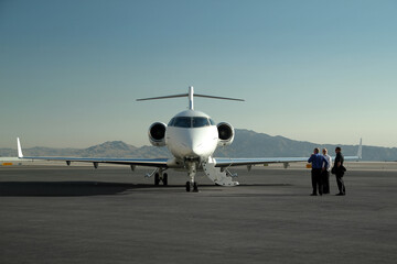 Private Jet on runway