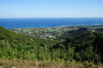 Scenic view from Amagakura observatory, in Tanegashima island, Kagoshima, Japan - 鹿児島県 種子島 天女ヶ倉 展望台からの眺望