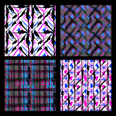 colorful trends of Memphis. geometric bright doodles in the style of street art. a set of seamless patterns. Perfect for printing brochures, posters, fashion design and interior design. EPS10
