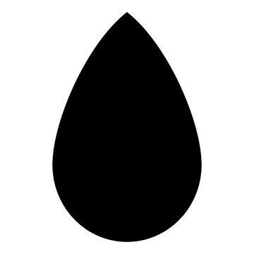 Black water drop symbol isolated on white