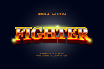 Fighter. Editable text effect 