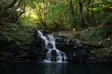 View of Obuchi Mebuchi Water fall in Tanegashima island, Kagoshima, Japan - 鹿児島県 種子島 男淵・女淵の滝