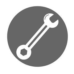 Simple illustration of spanner icon for apps and websites Concept of work tool