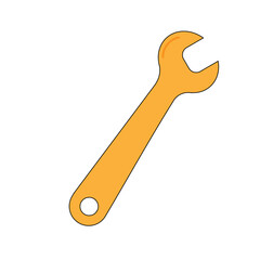 Simple illustration of spanner icon for apps and websites Concept of work tool