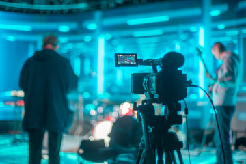 stream at a concert in a hall without spectators