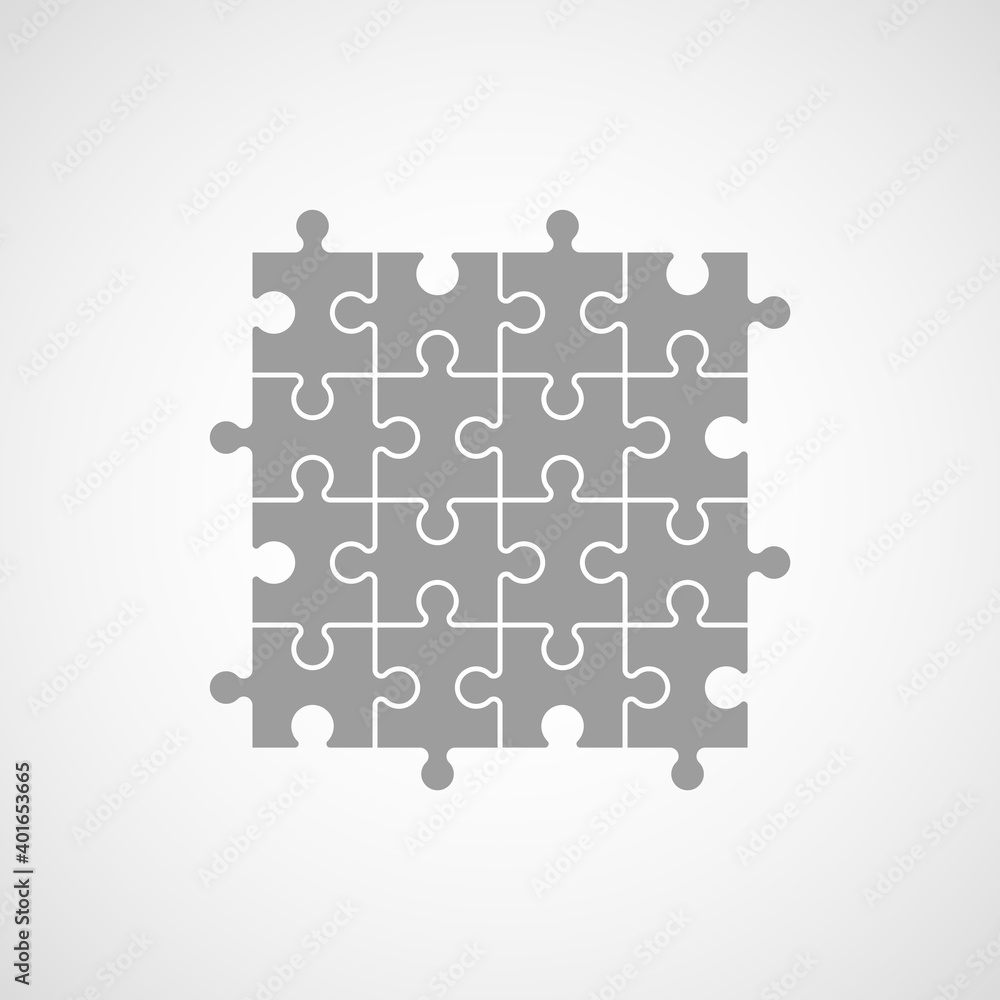 Poster a lot of piece flat puzzle pattern presentation. many step puzzles business background. simple patte
