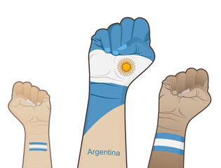 A fiery spirit of struggle, defending the good name of the nation by drawing the Argentine flag on the palm of your hand