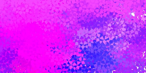 Light purple, pink vector pattern with polygonal shapes.