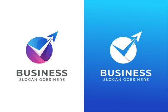 modern color agency travel check business logo. transport, logistics delivery logo design with two versions