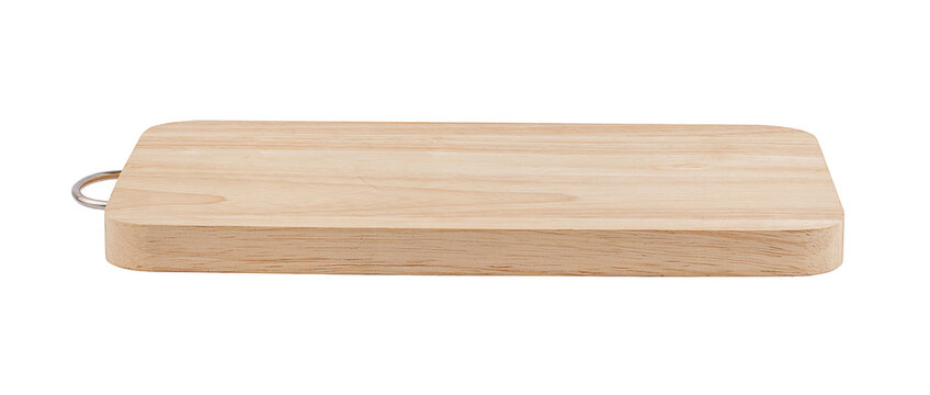 Wood cutting board isolated on white background