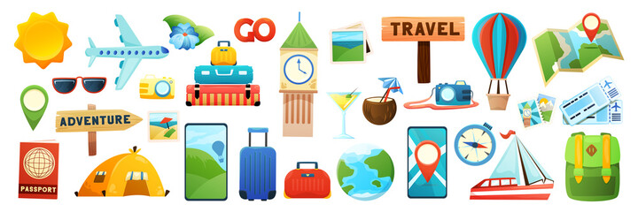 Travel Flat Icons Set