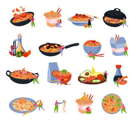Wok Box Flat Icons