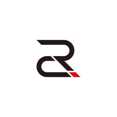 abstract letter R2 simple geometric line logo vector