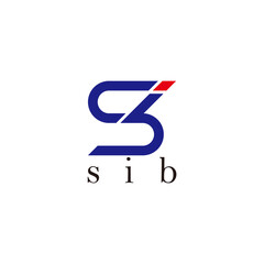 abstract letter sib simple geometric logo vector