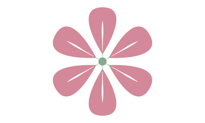 Pink flower beauty vector logo.Simple icon.
