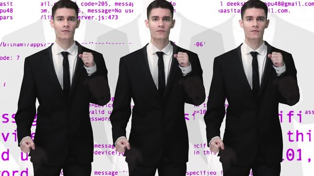Businessman running