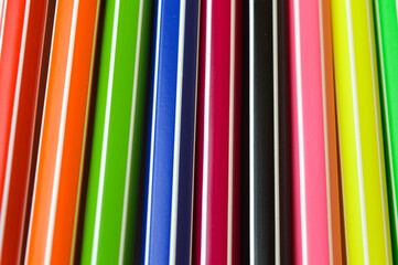 Obraz premium Color pencils in a row. Education concept. 