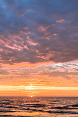 Fototapeta na wymiar Sunset over Lake Michigan from Silver Beach in St. Joseph, Michigan