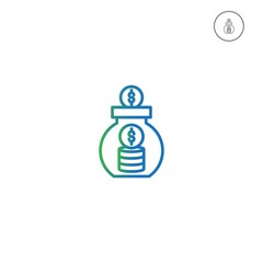 savings gradient outline Icon. bank and financial vector illustration on white background